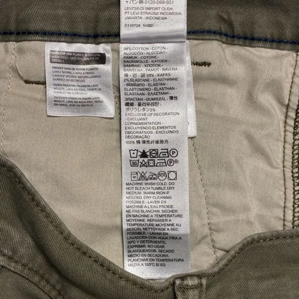 Levi's XX Chino Standard Taper Pants Mens 31x32 Olive Everyday Wear Casual